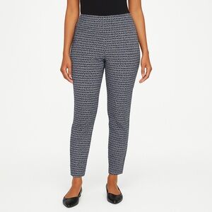 VALERIE STEVENS Navy Geometric Stretch Ankle Pants Size 10